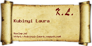 Kubinyi Laura névjegykártya